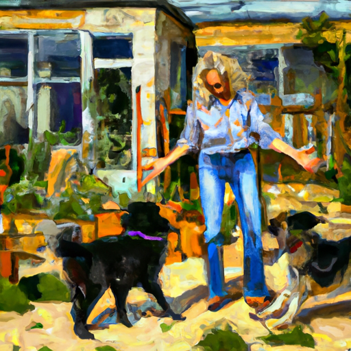 1 lady with dogs in backyard - Copy
